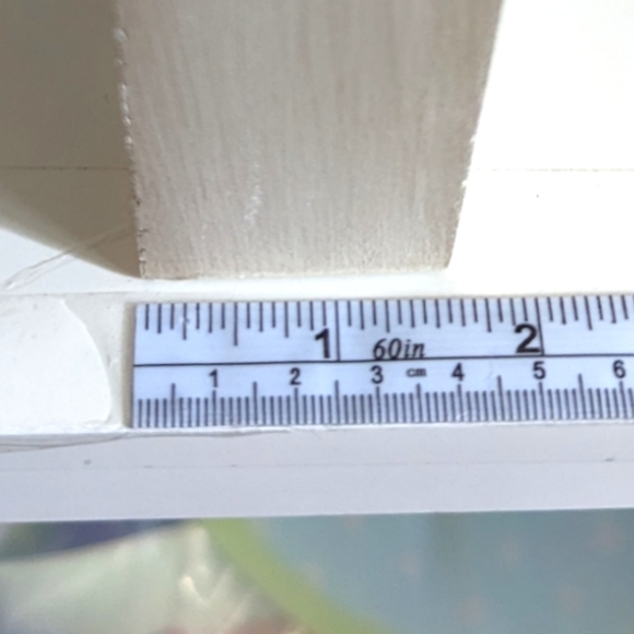 Wall Art. 10 × 10 in. Wooden, Teal & Cream, Box Style Framed Art. - Picture 4 of 4